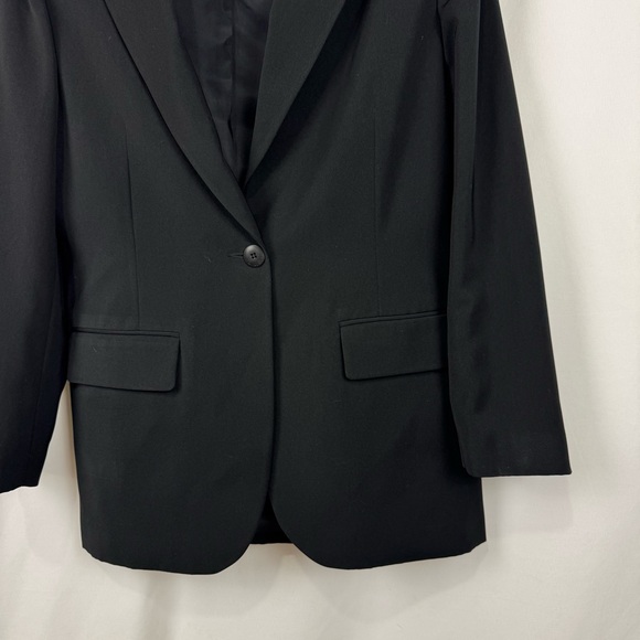 Votre Nom Designer Paris Black Blazer Jacket One Button w/ Pockets Size 2 US M - Picture 2 of 11